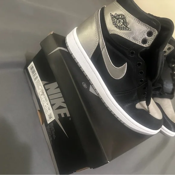 Jordan 1 OG Satin Shadow Nike Black and grey High-Top Sneaker. OG BOX. 5.5M / 7W Sneakers